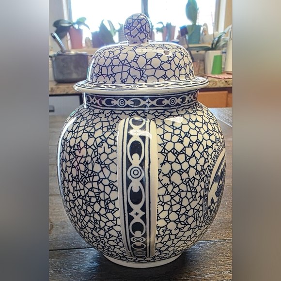 Adams Blue and White Ceramic Teapot - Picture 2 of 11